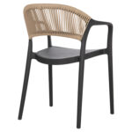 ΠΟΛΥΘΡΟΝΑ ΠΟΛΥΠΡΟΠΥΛΕΝΙΟΥ EVA HM6155.02 ΜΑΥΡΗ ΜΕ ΜΠΕΖ ΣΧΟΙΝΙ 58,5x49x83,5Υεκ.