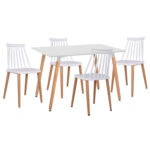 ΣΕΤ ΤΡΑΠΕΖΑΡΙΑΣ 5ΤΜΧ MINIMAL HM21172 MDF TOP ΣΕ ΛΕΥΚΟ-ΣΚΕΛΕΤΟΣ ΣΕ ΦΥΣΙΚΟ ΞΥΛΟΥ