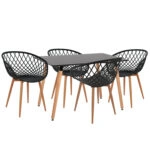 ΣΕΤ ΤΡΑΠΕΖΑΡΙΑΣ 5ΤΜΧ ARIADNE HM21174 MDF TOP & ΠΟΛΥΠΡΟΠΥΛΕΝΙΟ ΣΕ ΜΑΥΡΟ