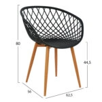 ΣΕΤ ΤΡΑΠΕΖΑΡΙΑΣ 5ΤΜΧ ARIADNE HM21174 MDF TOP & ΠΟΛΥΠΡΟΠΥΛΕΝΙΟ ΣΕ ΜΑΥΡΟ