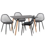 ΣΕΤ ΤΡΑΠΕΖΑΡΙΑΣ 5ΤΜΧ LIO HM21175 MDF TOP & ΠΟΛΥΠΡΟΠΥΛΕΝΙΟ ΣΕ ΜΑΥΡΟ