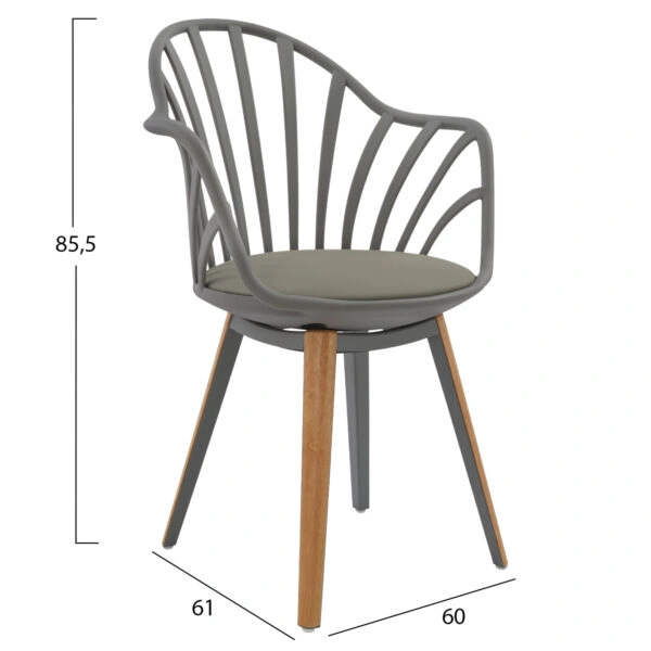 ΣΕΤ ΤΡΑΠΕΖΑΡΙΑΣ 5ΤΜΧ ANAIS HM21176 MDF TOP ΣΕ ΓΚΡΙ--P.P. & PU ΣΕ ΓΚΡΙ