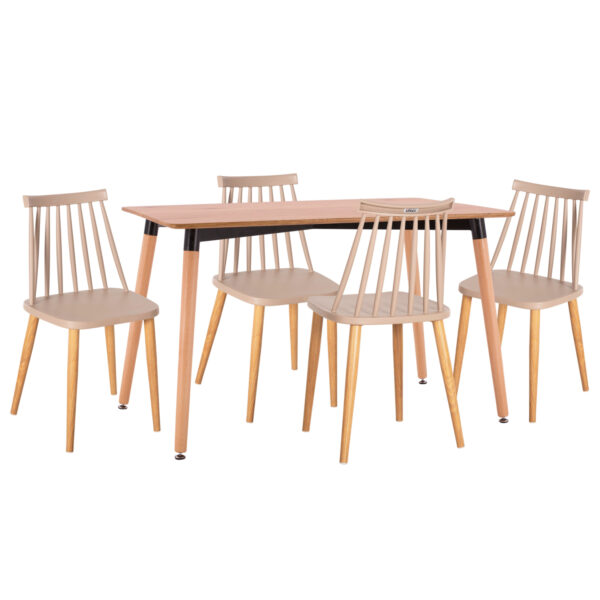 ΣΕΤ ΤΡΑΠΕΖΑΡΙΑΣ 5ΤΜΧ VANESSA HM21181 MDF TOP ΣΕ ΦΥΣΙΚΟ-ΣΚΕΛΕΤΟΣ ΣΕ ΦΥΣΙΚΟ