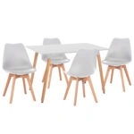 ΣΕΤ ΤΡΑΠΕΖΑΡΙΑΣ 5ΤΜΧ VEGAS HM21184 MDF TOP ΣΕ ΛΕΥΚΟ--ΠΟΔΙΑ ΟΞΙΑΣ