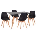 ΣΕΤ ΤΡΑΠΕΖΑΡΙΑΣ 5ΤΜΧ VEGAS HM21185 MDF TOP ΣΕ ΜΑΥΡΟ--ΠΟΔΙΑ ΟΞΙΑΣ