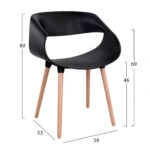 ΣΕΤ ΤΡΑΠΕΖΑΡΙΑΣ 5ΤΜΧ MAGGIE HM21187 MDF TOP & ΠΟΛΥΠΡΟΠΥΛΕΝΙΟ ΣΕ ΜΑΥΡΟ ΧΡΩΜΑ