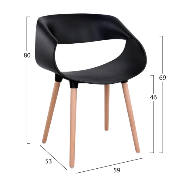 ΣΕΤ ΤΡΑΠΕΖΑΡΙΑΣ 5ΤΜΧ MAGGIE HM21187 MDF TOP & ΠΟΛΥΠΡΟΠΥΛΕΝΙΟ ΣΕ ΜΑΥΡΟ ΧΡΩΜΑ
