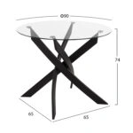 ΣΕΤ ΤΡΑΠΕΖΑΡΙΑΣ 5ΤΜΧ LADY HM21199.01 ΓΥΑΛΙ--ΜΕΤΑΛΛΟ ΣΕ ΜΑΥΡΟ & ΒΕΛΟΥΔΟ ΓΚΡΙ