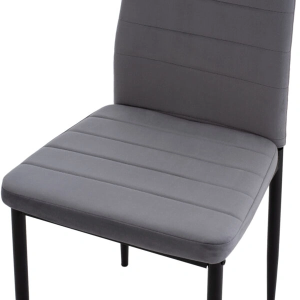 ΣΕΤ ΤΡΑΠΕΖΑΡΙΑΣ 5ΤΜΧ LADY HM21199.01 ΓΥΑΛΙ--ΜΕΤΑΛΛΟ ΣΕ ΜΑΥΡΟ & ΒΕΛΟΥΔΟ ΓΚΡΙ