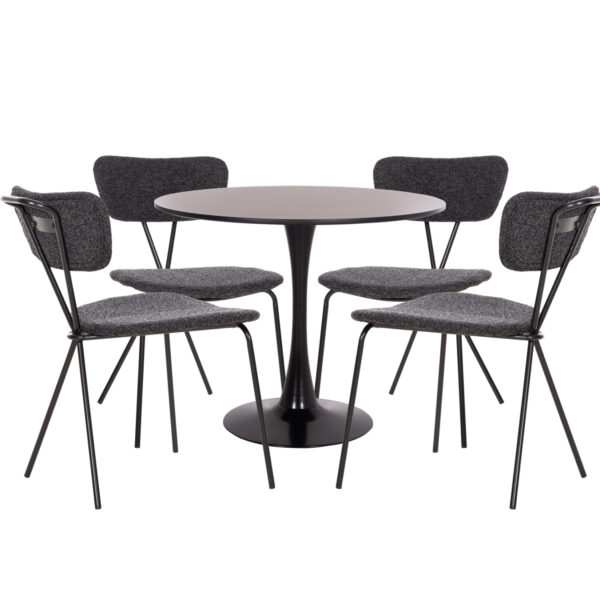 ΣΕΤ ΤΡΑΠΕΖΑΡΙΑΣ 5ΤΜΧ BROLIN HM21200 MDF TOP & ΜΕΤΑΛΛΟ ΜΑΥΡΟ-ΣΚΟΥΡΟ ΓΚΡΙ ΥΦΑΣΜΑ