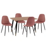 ΣΕΤ ΤΡΑΠΕΖΑΡΙΑΣ 5ΤΜΧ ALIZA HM21201 MDF TOP-ΒΕΛΟΥΔΟ ΣΑΠΙΟ ΜΗΛΟ & ΜΕΤΑΛΛΟ ΜΑΥΡΟ