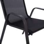 ΣΕΤ ΤΡΑΠΕΖΑΡΙΑΣ 5ΤΜΧ HM5193.13 ΜΕΤΑΛΛΙΚO ΜΕ 4 ΚΑΡΕΚΛΕΣ & ΤΡΑΠΕΖΙ 110x60 ΜΑΥΡΟ