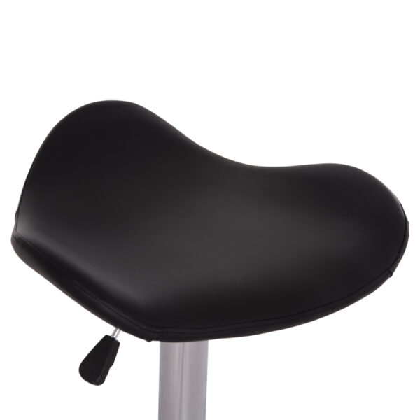 ΣΚΑΜΠO ΜΠΑΡ ΠΕΡΙΣΤΡΕΦΟΜΕΝΟ GANNA HM201.21 ΜΕ ΑΜΟΡΤΙΣΕΡ-ΜΑΥΡΟ PU 44x42x87Υεκ.