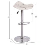 ΣΚΑΜΠO ΜΠΑΡ ΠΕΡΙΣΤΡΕΦΟΜΕΝΟ GANNA HM201.22 ΜΕ ΑΜΟΡΤΙΣΕΡ-ΛΕΥΚΟ PU 44x42x87Υεκ.