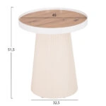 ΤΡΑΠΕΖΑΚΙ ΒΟΗΘΗΤΙΚΟ DENTON HM18023.02 MDF TOP ΦΥΣΙΚΟ ΞΥΛΟΥ-ΒΑΣΗ ΛΕΥΚΗ Φ45x51,5Υεκ.