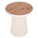 ΤΡΑΠΕΖΑΚΙ ΒΟΗΘΗΤΙΚΟ DENTON HM18023.02 MDF TOP ΦΥΣΙΚΟ ΞΥΛΟΥ-ΒΑΣΗ ΛΕΥΚΗ Φ45x51,5Υεκ.