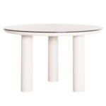 ΤΡΑΠΕΖΙ ΑΛΟΥΜΙΝΙΟΥ DOSUN HM6201.02 ΚΡΕΜ ΣΚΕΛΕΤΟΣ-3D PRINT ΓΥΑΛΙ-ΚΕΡΑΜΙΚΟ LOOK Φ120εκ