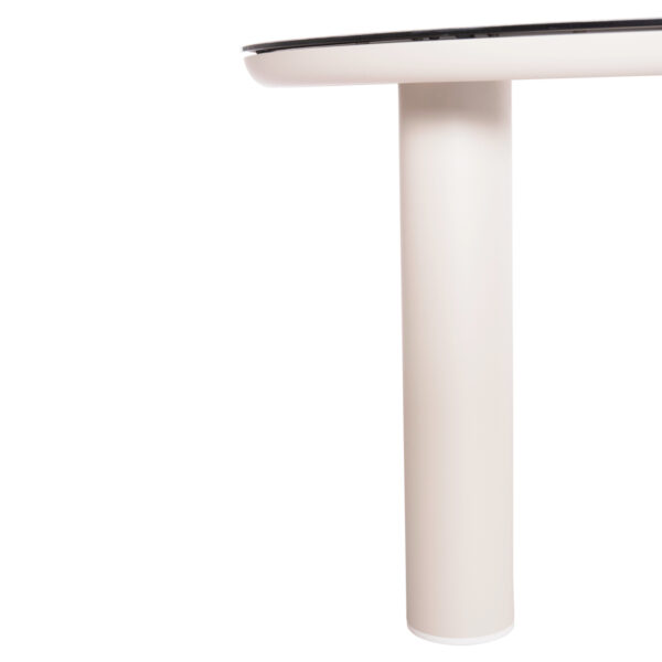 ΤΡΑΠΕΖΙ ΑΛΟΥΜΙΝΙΟΥ DOSUN HM6201.02 ΚΡΕΜ ΣΚΕΛΕΤΟΣ-3D PRINT ΓΥΑΛΙ-ΚΕΡΑΜΙΚΟ LOOK Φ120εκ