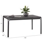 ΤΡΑΠΕΖΙ ΑΛΟΥΜΙΝΙΟΥ RACHEL HM6339.01 ΓΚΡΙ 150x80x75Υεκ.