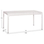 ΤΡΑΠΕΖΙ ΑΛΟΥΜΙΝΙΟΥ RACHEL HM6339.02 ΛΕΥΚΟ 150x80x75Υεκ.