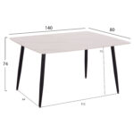 ΤΡΑΠΕΖΙ RAVEN HM18149.01 ΚΕΡΑΜΙΚΟ TOP ΜΕ ΟΨΗ ΛΕΥΚΟ ΜΑΡΜΑΡΟ 140x80x74Υεκ.