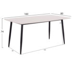 ΤΡΑΠΕΖΙ RAVEN HM18150.01 ΚΕΡΑΜΙΚΟ TOP ΛΕΥΚΟ ΜΑΡΜΑΡΟ-ΜΑΥΡΟ ΜΕΤΑΛΛΟ 160x80x74Υεκ.