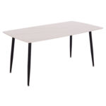 ΤΡΑΠΕΖΙ RAVEN HM18150.01 ΚΕΡΑΜΙΚΟ TOP ΛΕΥΚΟ ΜΑΡΜΑΡΟ-ΜΑΥΡΟ ΜΕΤΑΛΛΟ 160x80x74Υεκ.