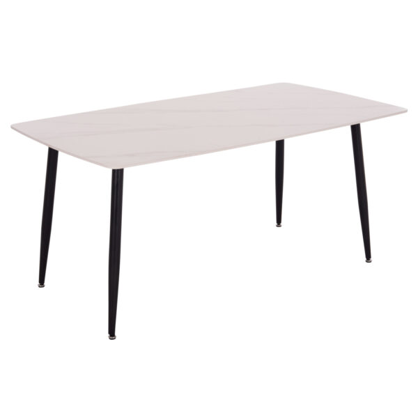 ΤΡΑΠΕΖΙ RAVEN HM18150.01 ΚΕΡΑΜΙΚΟ TOP ΛΕΥΚΟ ΜΑΡΜΑΡΟ-ΜΑΥΡΟ ΜΕΤΑΛΛΟ 160x80x74Υεκ.