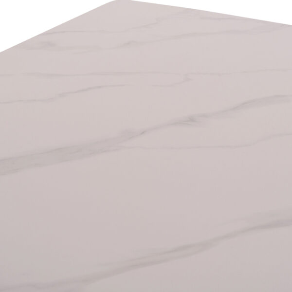 ΤΡΑΠΕΖΙ RAVEN HM18150.01 ΚΕΡΑΜΙΚΟ TOP ΛΕΥΚΟ ΜΑΡΜΑΡΟ-ΜΑΥΡΟ ΜΕΤΑΛΛΟ 160x80x74Υεκ.