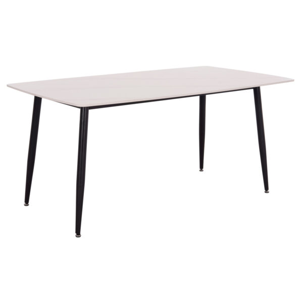 ΤΡΑΠΕΖΙ RAVEN HM18150.01 ΚΕΡΑΜΙΚΟ TOP ΛΕΥΚΟ ΜΑΡΜΑΡΟ-ΜΑΥΡΟ ΜΕΤΑΛΛΟ 160x80x74Υεκ.