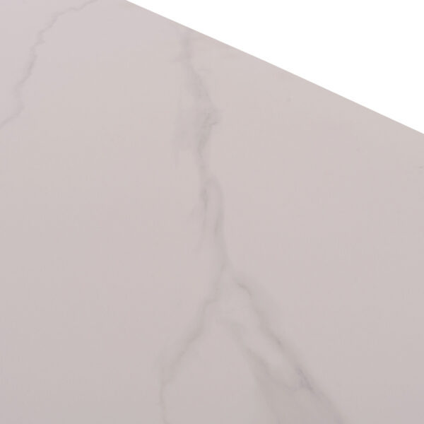 ΤΡΑΠΕΖΙ RAVEN HM18150.01 ΚΕΡΑΜΙΚΟ TOP ΛΕΥΚΟ ΜΑΡΜΑΡΟ-ΜΑΥΡΟ ΜΕΤΑΛΛΟ 160x80x74Υεκ.