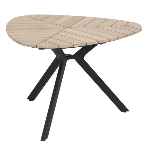 ΤΡΑΠΕΖΙ TRADEN HM6242 ΞΥΛΟ ΑΚΑΚΙΑΣ ΣΕ ΣΧΗΜΑ ΦΥΛΛΟΥ--ΜΕΤΑΛΛΙΚΑ ΠΟΔΙΑ Φ120x73Υεκ.