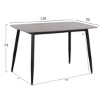 ΤΡΑΠΕΖΙ RAVEN HM9854.13 ΚΕΡΑΜΙΚΟ TOP ΓΚΡΙ ΜΑΡΜΑΡΟ-ΜΑΥΡΟ ΜΕΤΑΛΛΟ 120x70x73Υεκ.