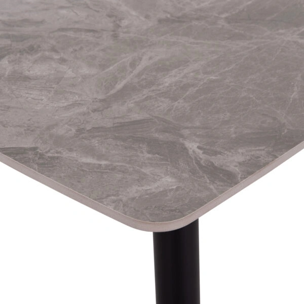 ΤΡΑΠΕΖΙ RAVEN HM9854.13 ΚΕΡΑΜΙΚΟ TOP ΓΚΡΙ ΜΑΡΜΑΡΟ-ΜΑΥΡΟ ΜΕΤΑΛΛΟ 120x70x73Υεκ.