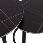 ΤΡΑΠΕΖΙ ΣΑΛΟΝΙΟΥ 2ΤΜΧ TALOS HM18140.02 ΚΕΡΑΜΙΚΟ TOP ΜΕ ΟΨΗ ΜΑΥΡΟΥ ΜΑΡΜΑΡΟΥ Φ70x45,5Υ