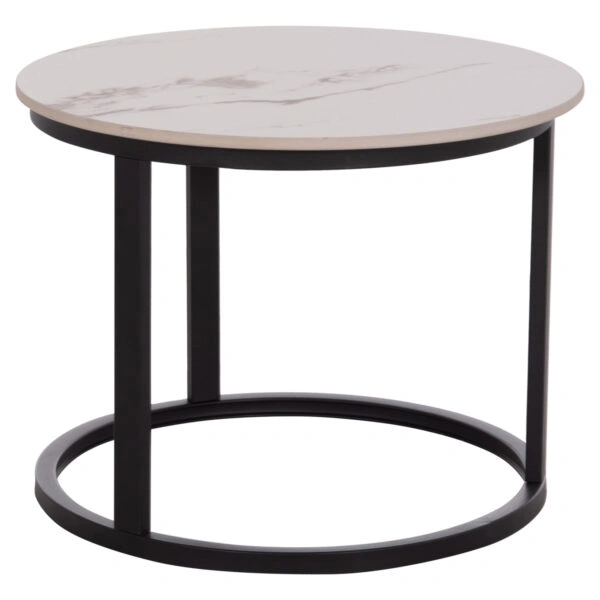 ΤΡΑΠΕΖΙ ΣΑΛΟΝΙΟΥ 2ΤΜΧ TALOS HM18140.03 ΛΕΥΚΟ ΜΕ ΚΑΦΕ ΝΕΡΑ ΚΕΡΑΜΙΚΟ TOP Φ70x45,5Υ