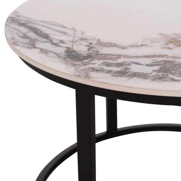 ΤΡΑΠΕΖΙ ΣΑΛΟΝΙΟΥ 2ΤΜΧ TALOS HM18140.03 ΛΕΥΚΟ ΜΕ ΚΑΦΕ ΝΕΡΑ ΚΕΡΑΜΙΚΟ TOP Φ70x45,5Υ