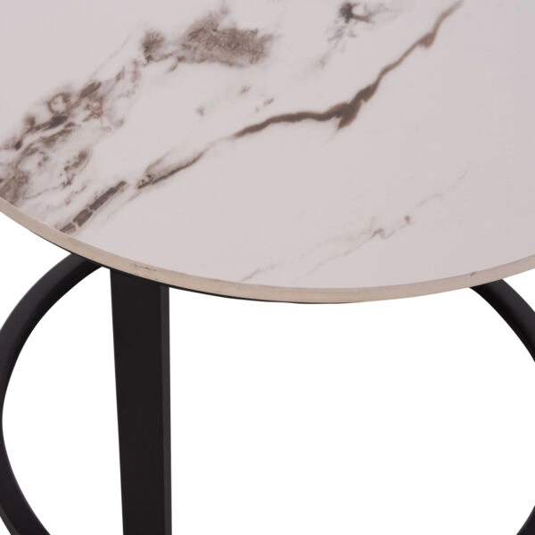 ΤΡΑΠΕΖΙ ΣΑΛΟΝΙΟΥ 2ΤΜΧ TALOS HM18140.03 ΛΕΥΚΟ ΜΕ ΚΑΦΕ ΝΕΡΑ ΚΕΡΑΜΙΚΟ TOP Φ70x45,5Υ