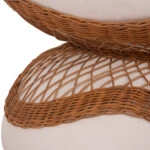 ΤΡΑΠΕΖΙ ΣΑΛΟΝΙΟΥ ANNA HM18157.02 FIBER CEMENT ΛΕΥΚΟ-ΦΥΣΙΚΟ RATTAN--Φ92x44.5Υεκ