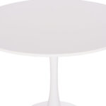 ΤΡΑΠΕΖΙ ΣΤΡΟΓΓΥΛΟ BROLIN HM18141.01 MDF TOP-ΒΑΣΗ ΜΕΤΑΛΛΙΚΗ--ΛΕΥΚΟ Φ90x73Υεκ