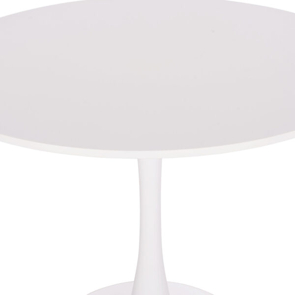 ΤΡΑΠΕΖΙ ΣΤΡΟΓΓΥΛΟ BROLIN HM18141.01 MDF TOP-ΒΑΣΗ ΜΕΤΑΛΛΙΚΗ--ΛΕΥΚΟ Φ90x73Υεκ