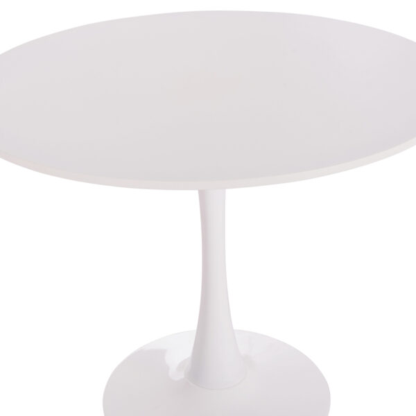 ΤΡΑΠΕΖΙ ΣΤΡΟΓΓΥΛΟ BROLIN HM18141.01 MDF TOP-ΒΑΣΗ ΜΕΤΑΛΛΙΚΗ--ΛΕΥΚΟ Φ90x73Υεκ