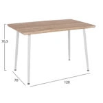 ΤΡΑΠΕΖΙ ΤΡΑΠΕΖΑΡΙΑΣ PALOMA HM8334.02, 120X70X76,5- SONOMA, ΛΕΥΚΑ ΠΟΔΙΑ