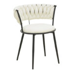 Πολυθρόνα Alkia I ύφασμα σε εκρού απόχρωση- πόδι μαύρο μέταλλο 57x58.5x72εκ