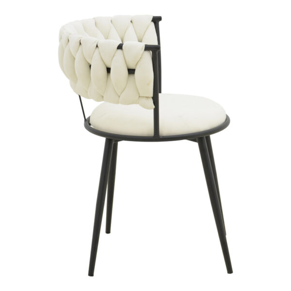 Πολυθρόνα Alkia I ύφασμα σε εκρού απόχρωση- πόδι μαύρο μέταλλο 57x58.5x72εκ