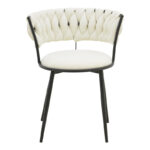 Πολυθρόνα Alkia I ύφασμα σε εκρού απόχρωση- πόδι μαύρο μέταλλο 57x58.5x72εκ