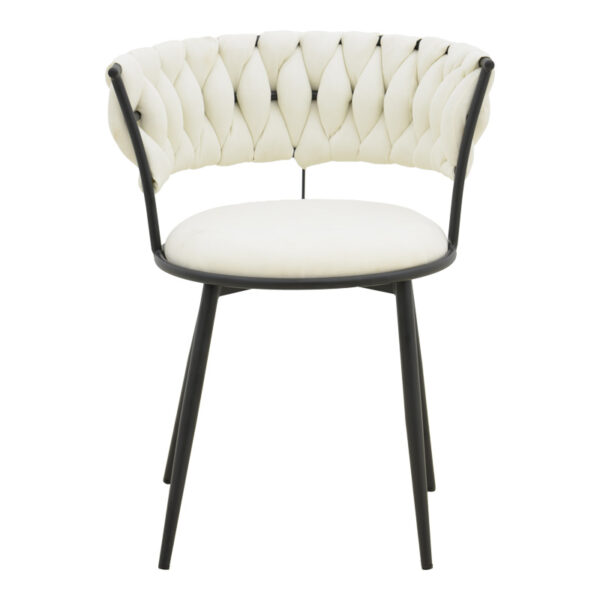 Πολυθρόνα Alkia I ύφασμα σε εκρού απόχρωση- πόδι μαύρο μέταλλο 57x58.5x72εκ