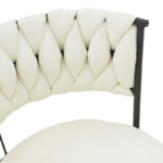 Πολυθρόνα Alkia I ύφασμα σε εκρού απόχρωση- πόδι μαύρο μέταλλο 57x58.5x72εκ