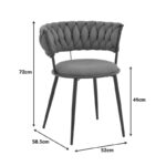 Πολυθρόνα Alkia I  ύφασμα σε απόχρωση μπλε σκούρο- πόδι μαύρο μέταλλο 57x58.5x72εκ