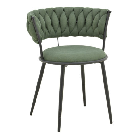 Πολυθρόνα Alkia I ύφασμα σε χακί απόχρωση- πόδι μαύρο μέταλλο 57x58.5x72εκ